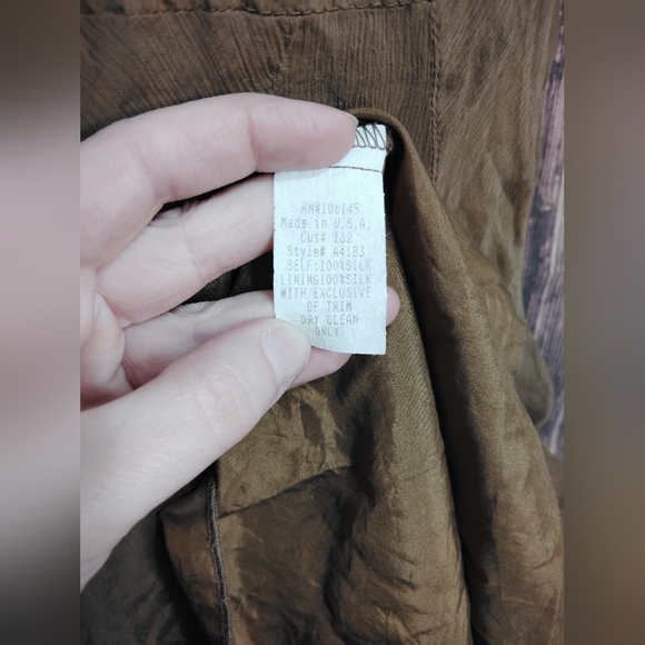 Ruth Elegant Brown Women's 100% Silk Dress Size 10 - Picture 5 of 7